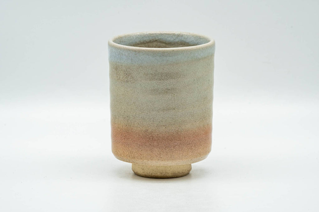Japanese Teacup - Beige White Glazed Tsutsu-gata Hagi-yaki Yunomi - 140ml