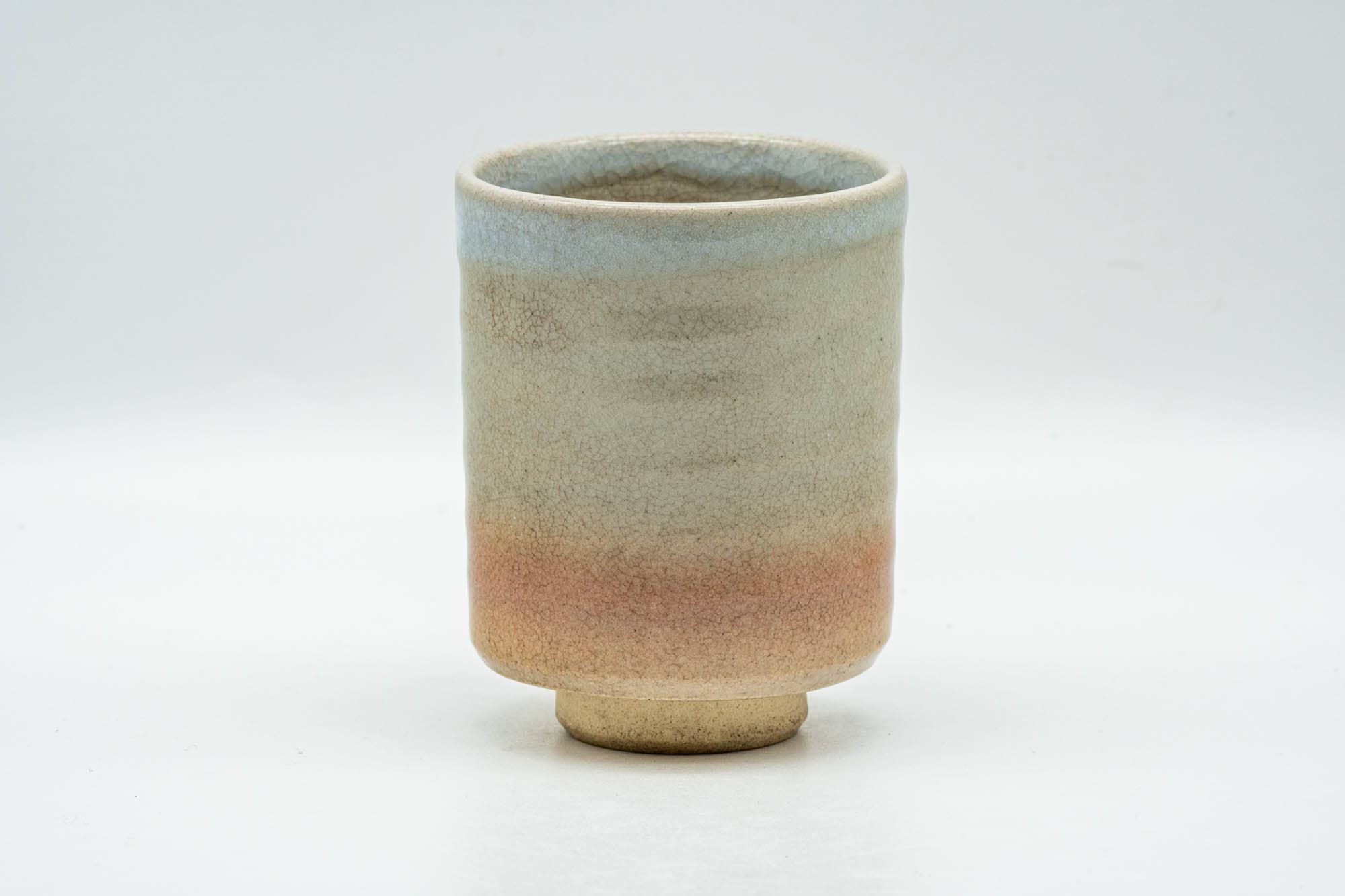 Japanese Teacup - Beige White Glazed Tsutsu-gata Hagi-yaki Yunomi - 140ml