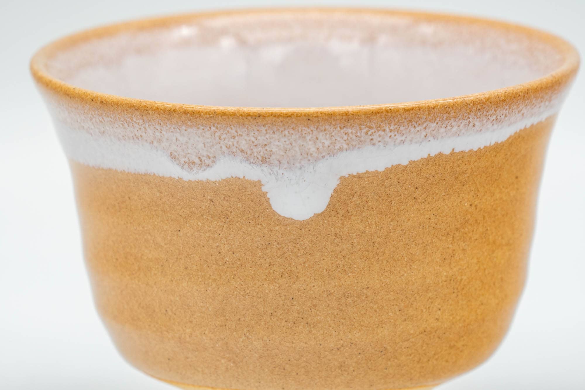 Japanese Teacup - Beige White Inner-Glazed Hagi-yaki Yunomi - 90ml