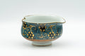Japanese Katakuchi - 九谷焼 Floral Aochibu Heart-Shaped Kutani-yaki Porcelain Water Cooler - 100ml