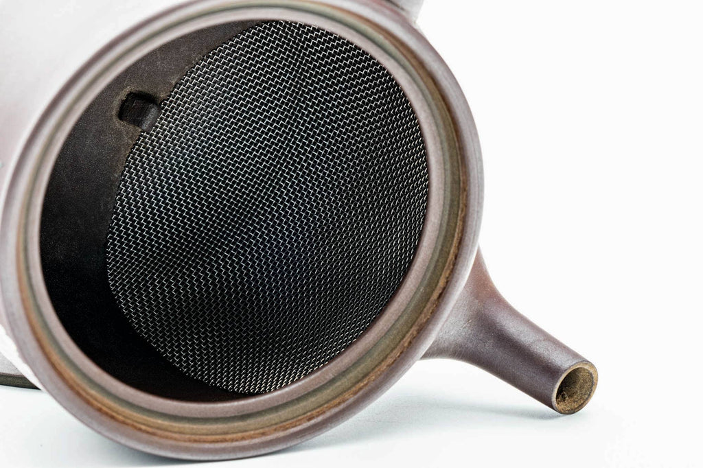 Japanese Kyusu - Floral Painted Purple Clay Mesh Filter Teapot - 230ml