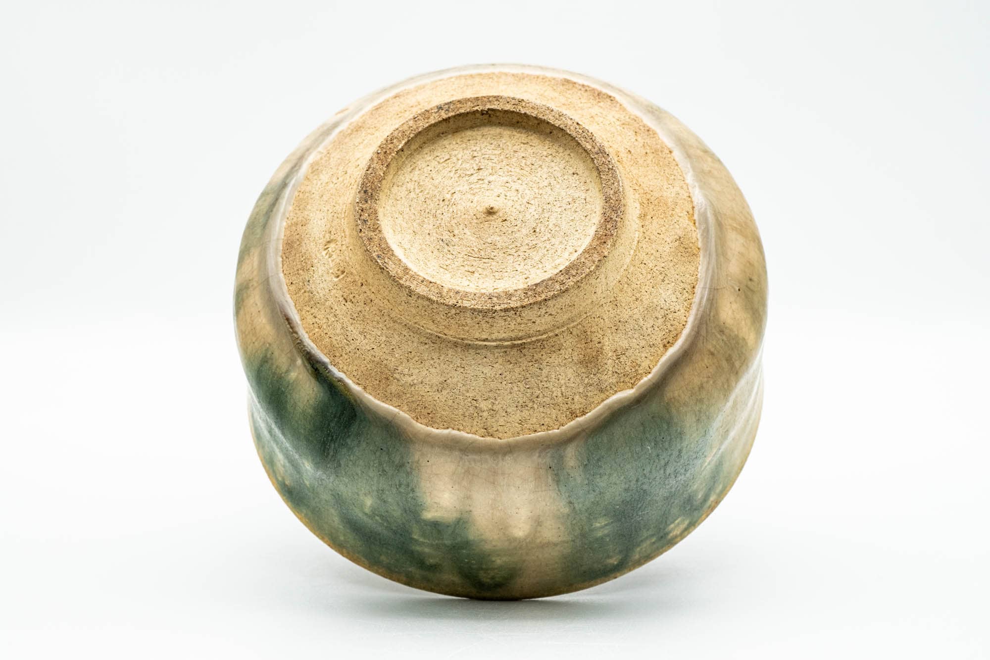 Japanese Matcha Bowl - Green Yellow Drip-Glazed Chawan - 350ml