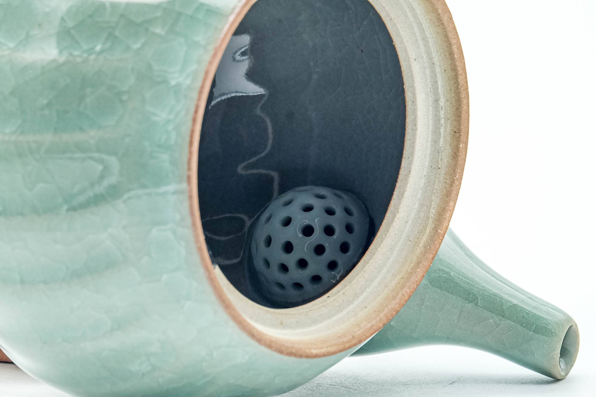 Japanese Tea Set - Green Celadon Glazed Kyusu Teapot with 5 Yunomi Teacups