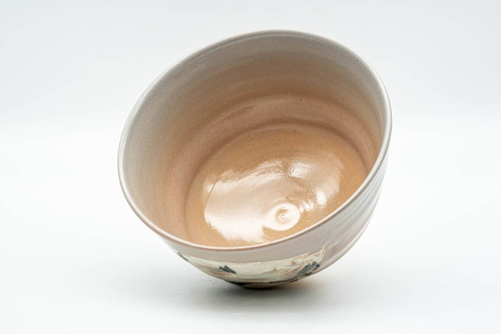 Japanese Matcha Bowl - Abstract Beige Pink Glazed Kyo-yaki Chawan - 300ml