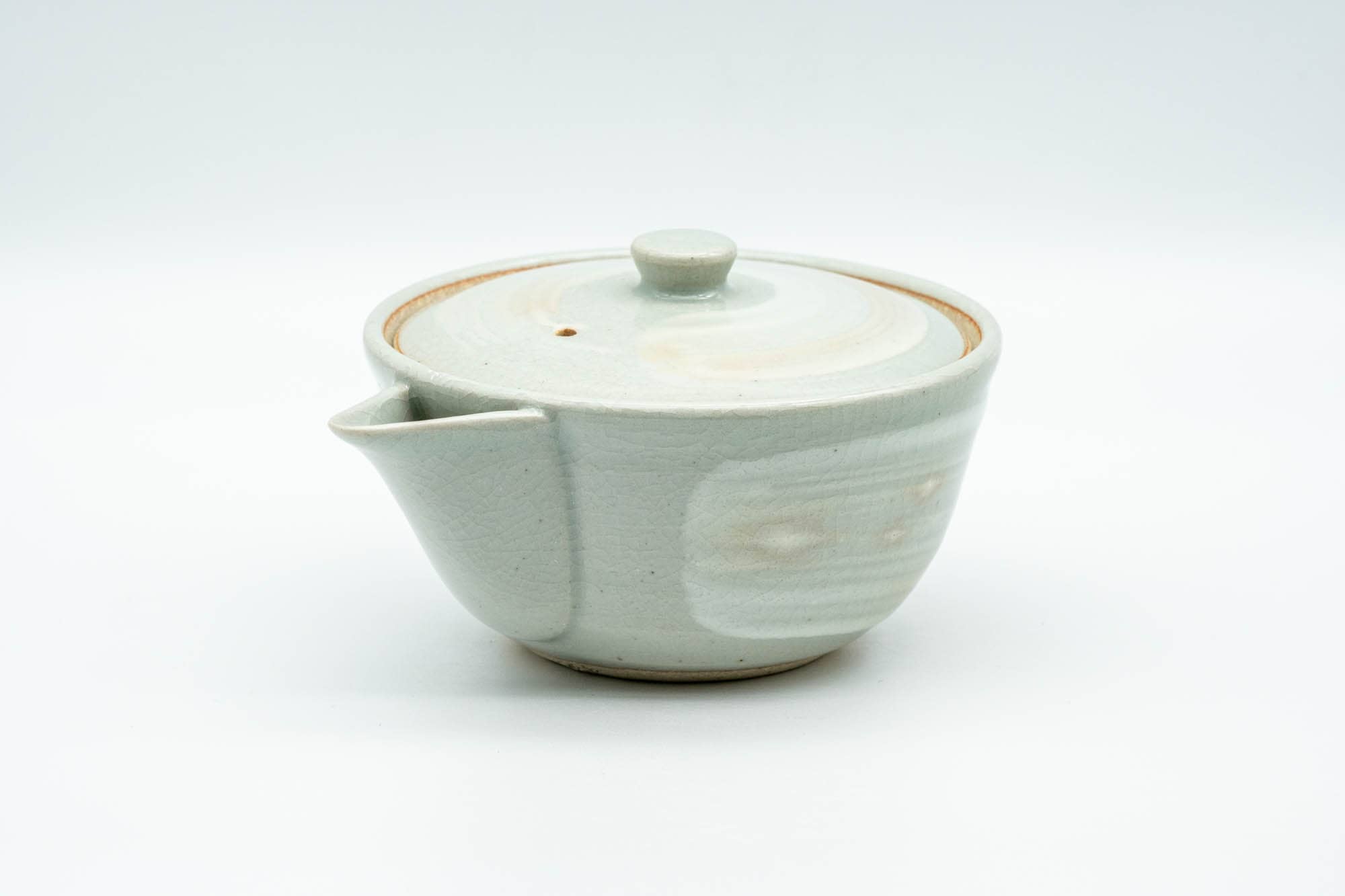 Japanese Houhin - Grey White Hakeme Ceramic Filter Handleless Teapot - 150ml