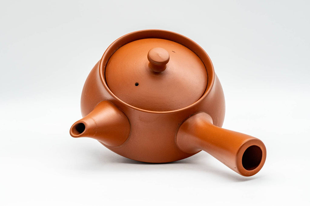 Japanese Tea Set - Long Grass Engraved Tokoname-yaki Debeso Kyusu Teapot with 5 Yunomi Teacups