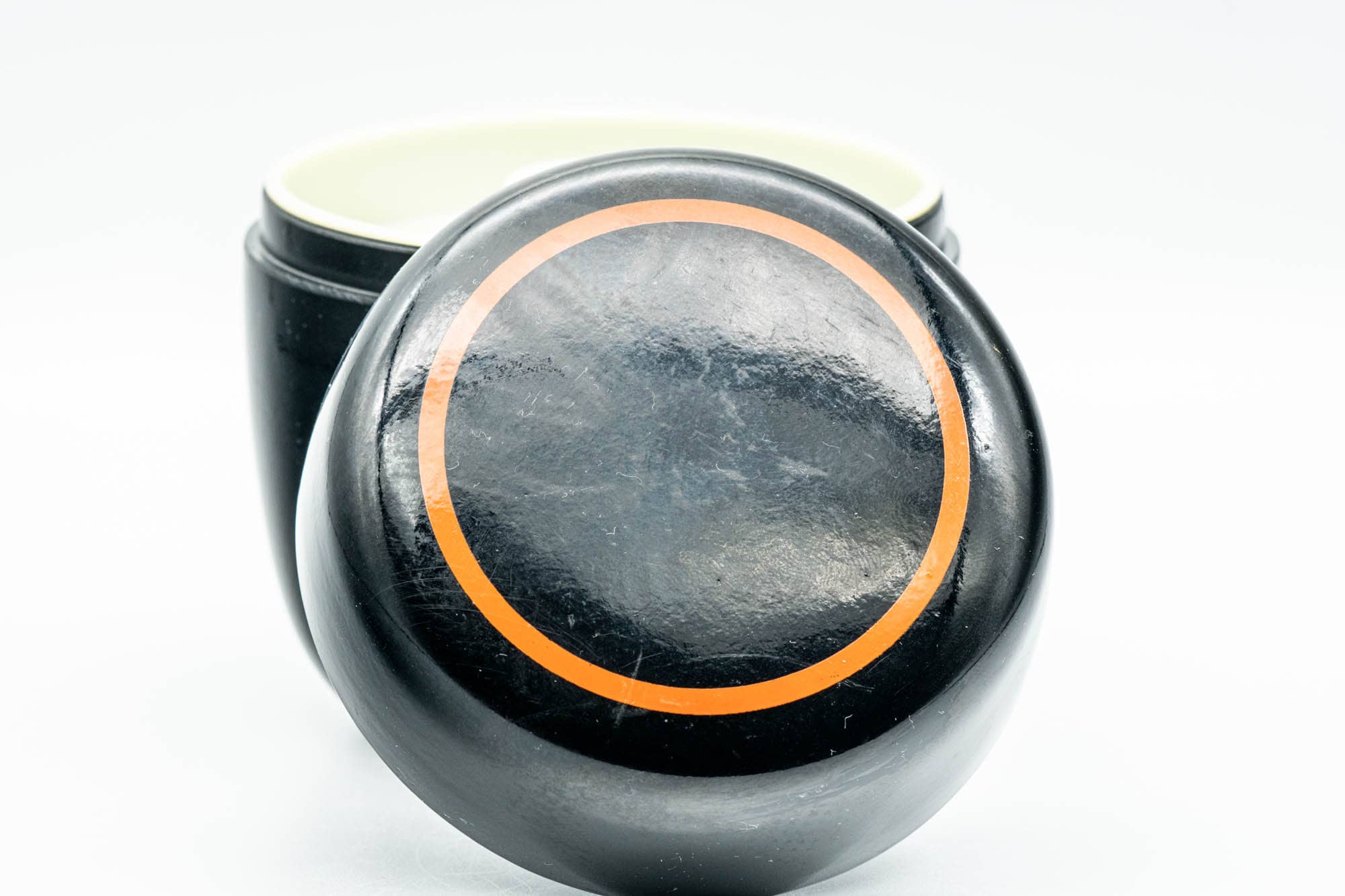 Japanese Chazutsu - Black Orange Plastic Loose Leaf Tea Canister - 250ml