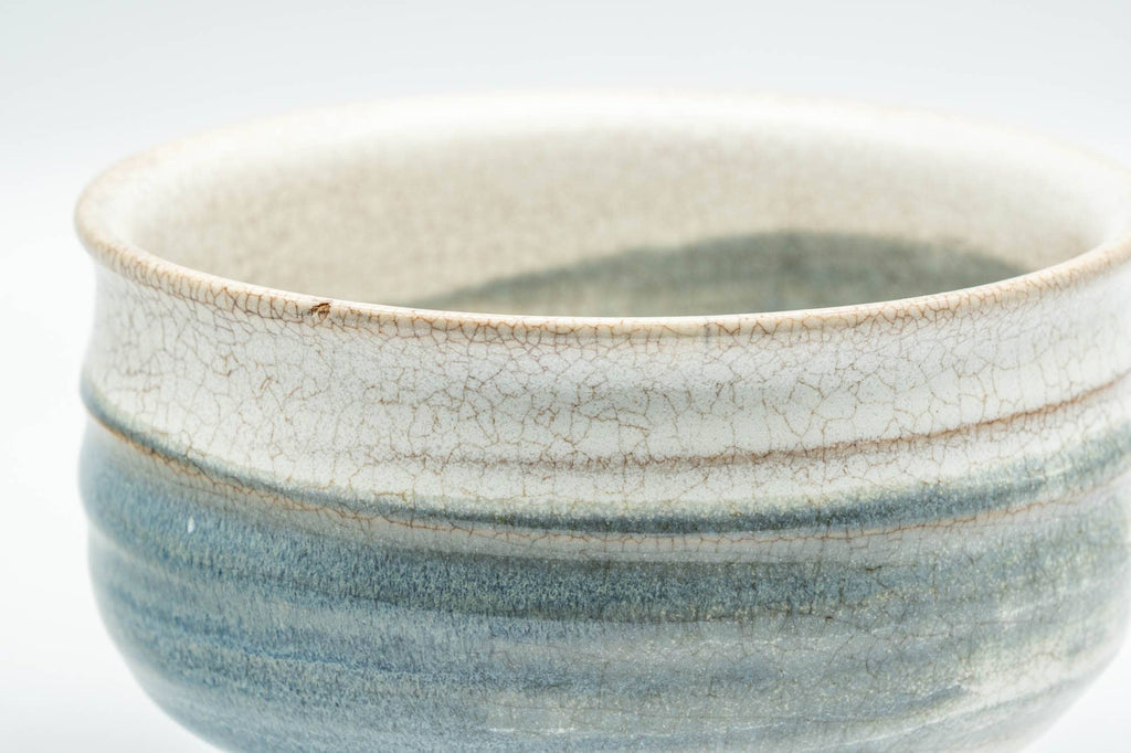 Japanese Matcha Bowl - Crazed Teal Hakeme Glazed Chawan - 400ml