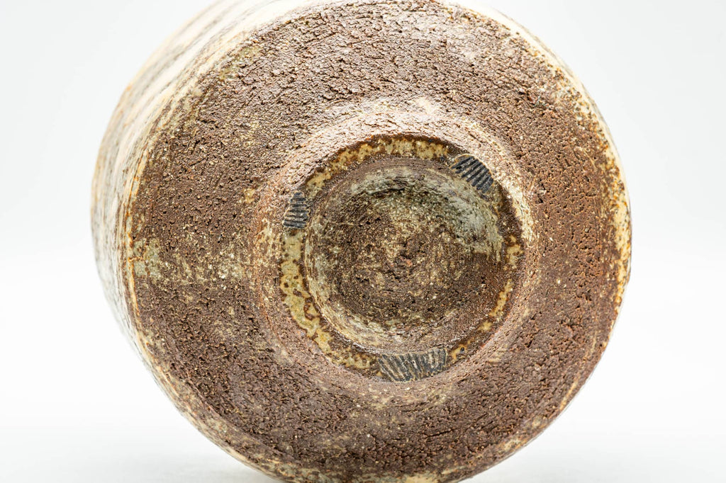 Japanese Matcha Bowl - Beige Mountainous Textured Glaze Chawan - 400ml