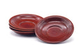 Japanese Chataku - Set of 4 Red Wooden Tea Saucers