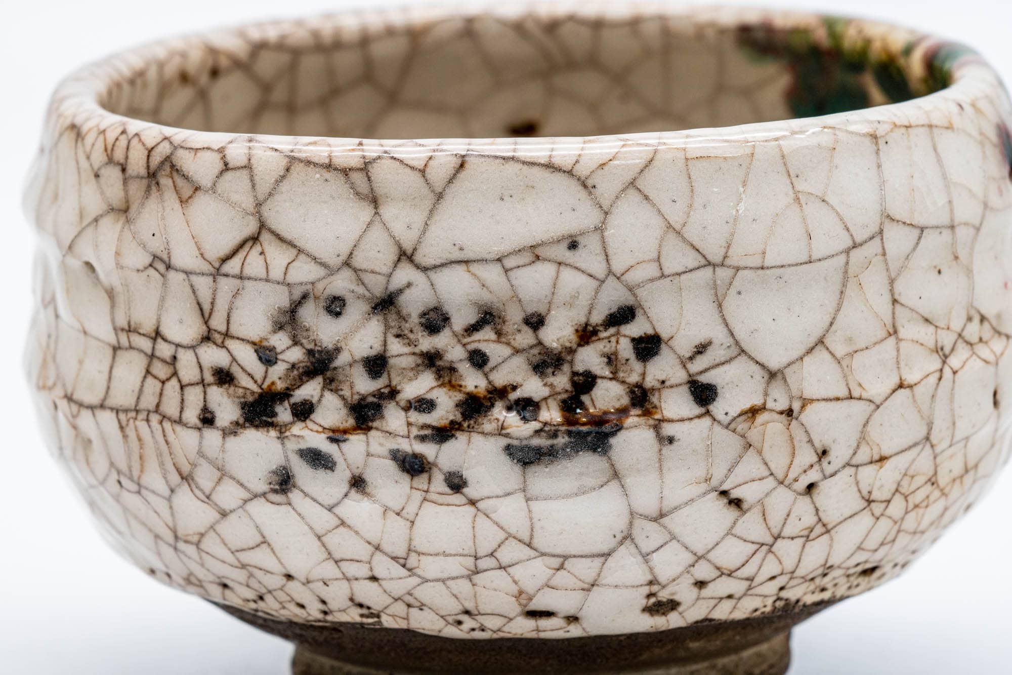 Abstract Crazed Drip Glazed Chawan