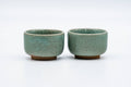 Japanese Teacups - Pair of Green Celadon Glazed Guinomi - 50ml
