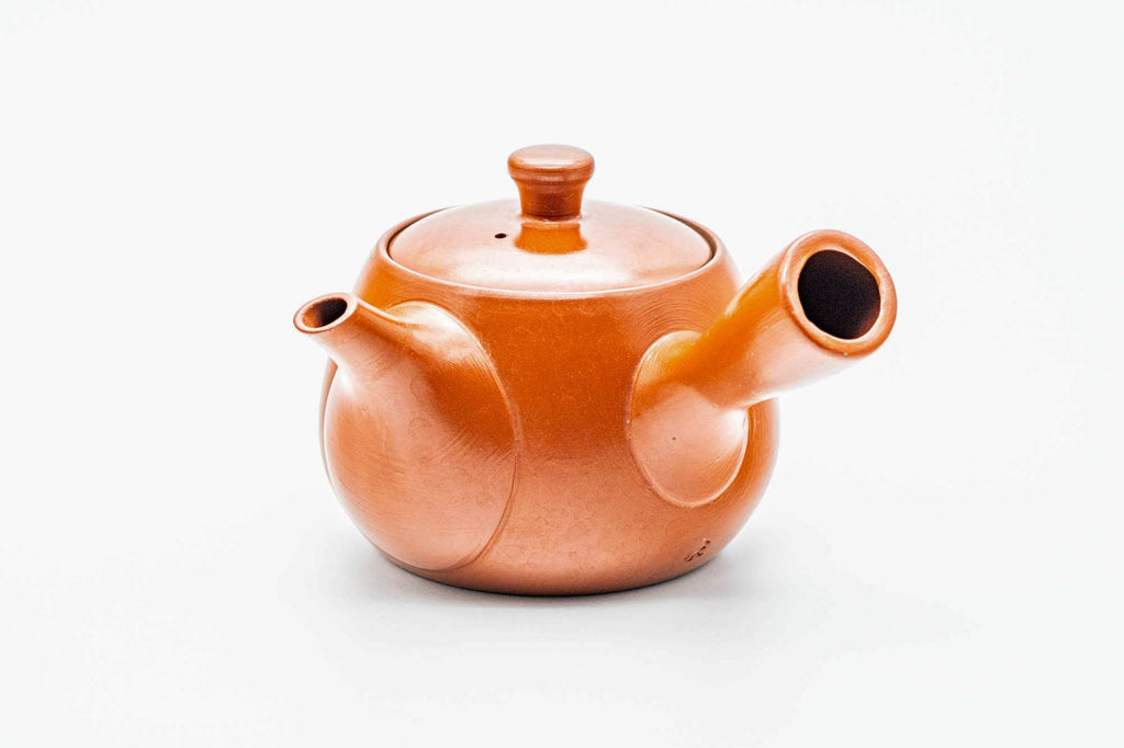 Japanese Kyusu - Red Shudei Tokoname-yaki Mesh Teapot - 250ml