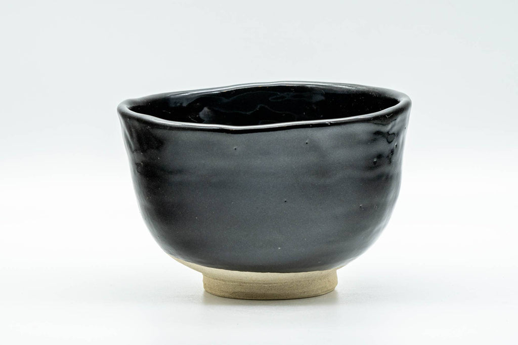 Japanese Matcha Bowl - Jet Black Glazed Wabi-Sabi Chawan - 350ml