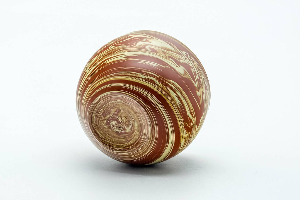 Japanese Teacup - Red Yellow Nerikomi White Inner-Glazed Tokoname-yaki Yunomi - 80ml