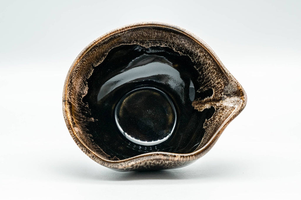 Japanese Katakuchi - Black and Brown Hare's Fur Drip-Glazed Yuzamashi Water Cooler - 100ml