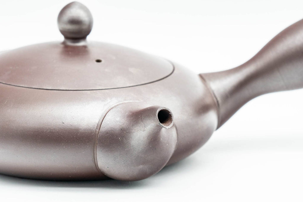Japanese Kyusu - Purple Hira-gata Banko-yaki Debeso Teapot - 160ml