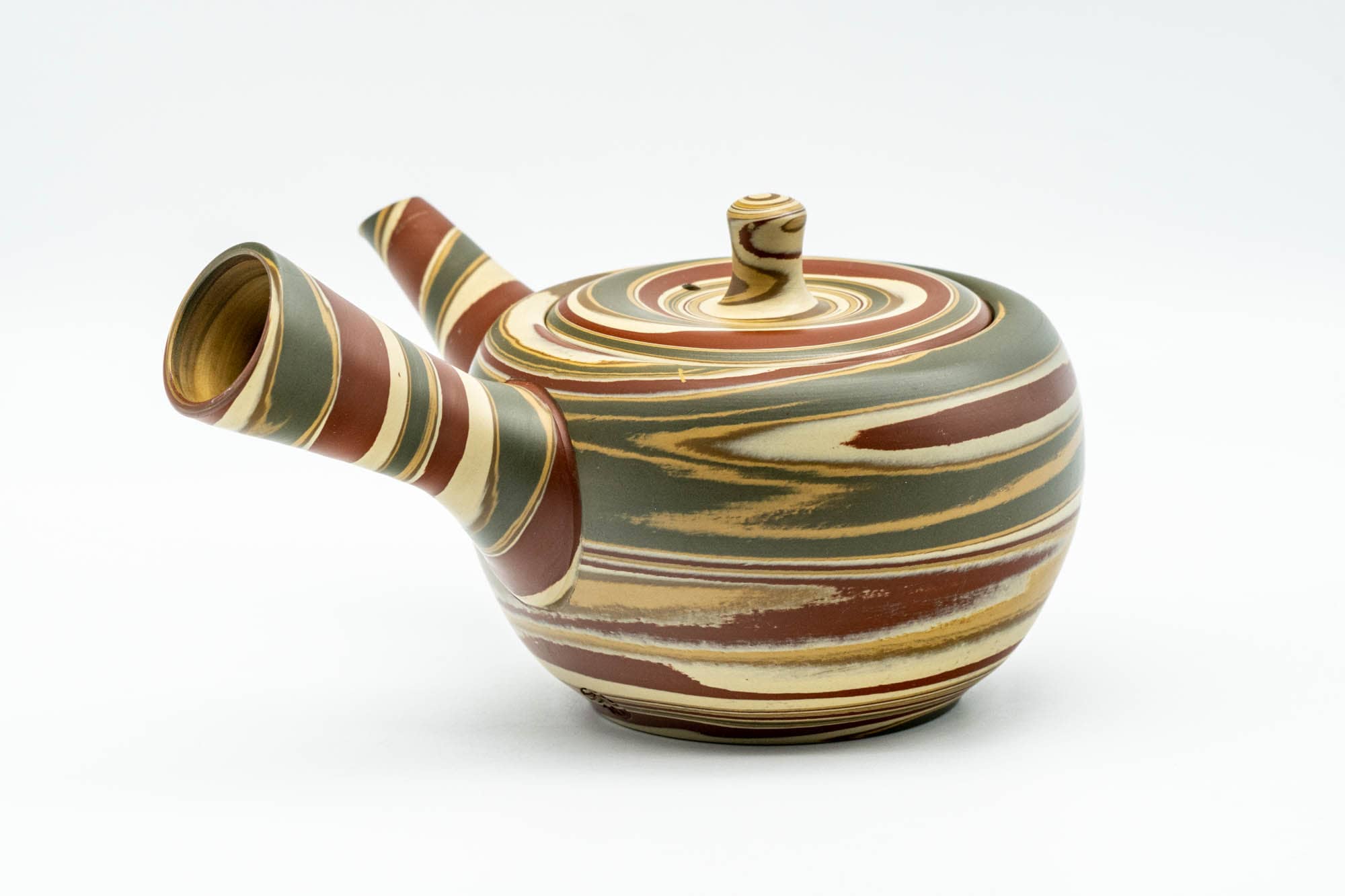 Japanese Kyusu - 友仙 Yusen - Nerikomi Tokoname-yaki Do-ake Teapot - 200ml