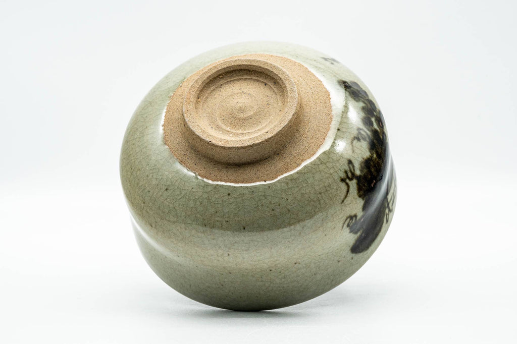 Japanese Matcha Bowl - Sage Celadon Glazed Abstract Chawan - 400ml