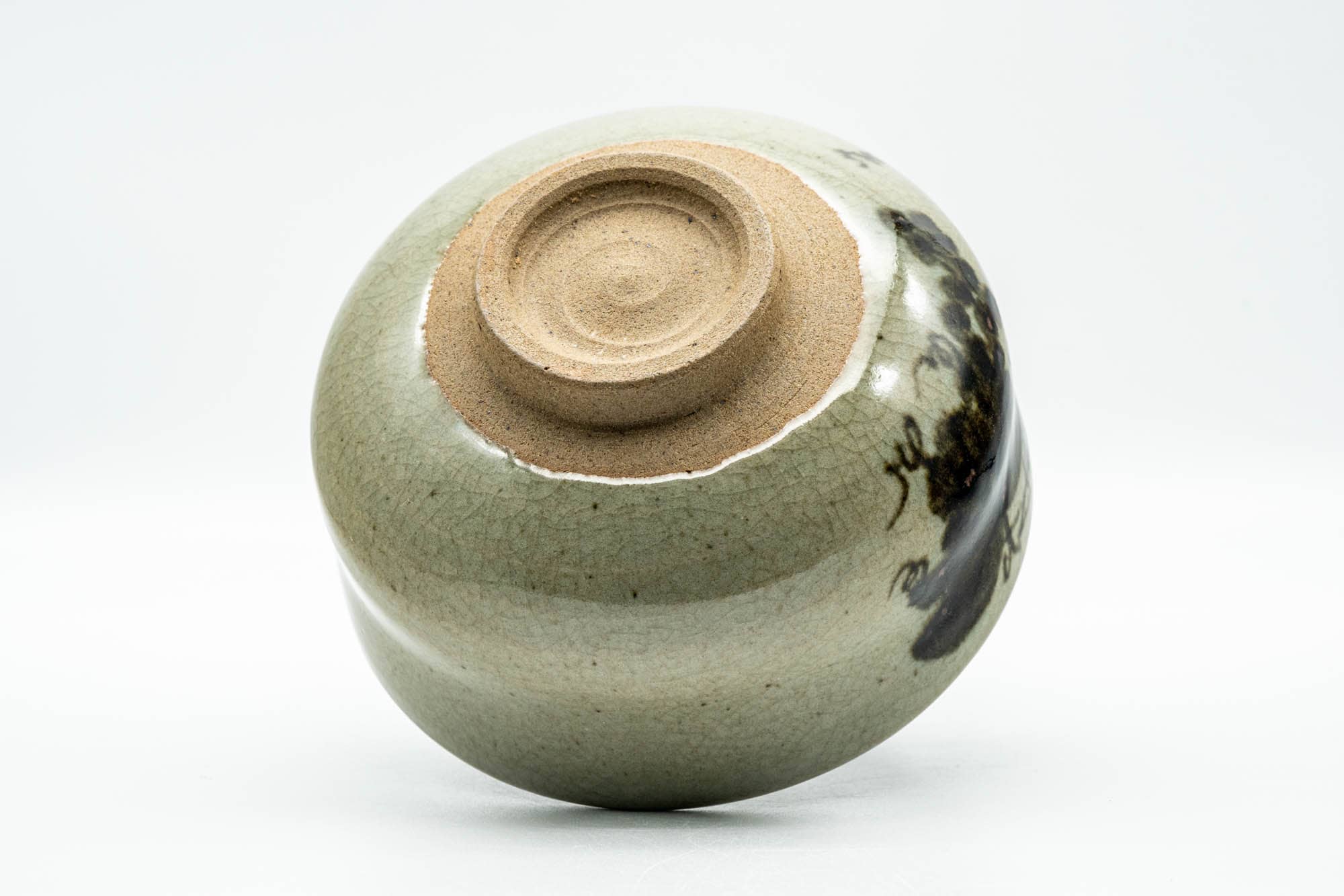 Japanese Matcha Bowl - Sage Celadon Glazed Abstract Chawan - 400ml