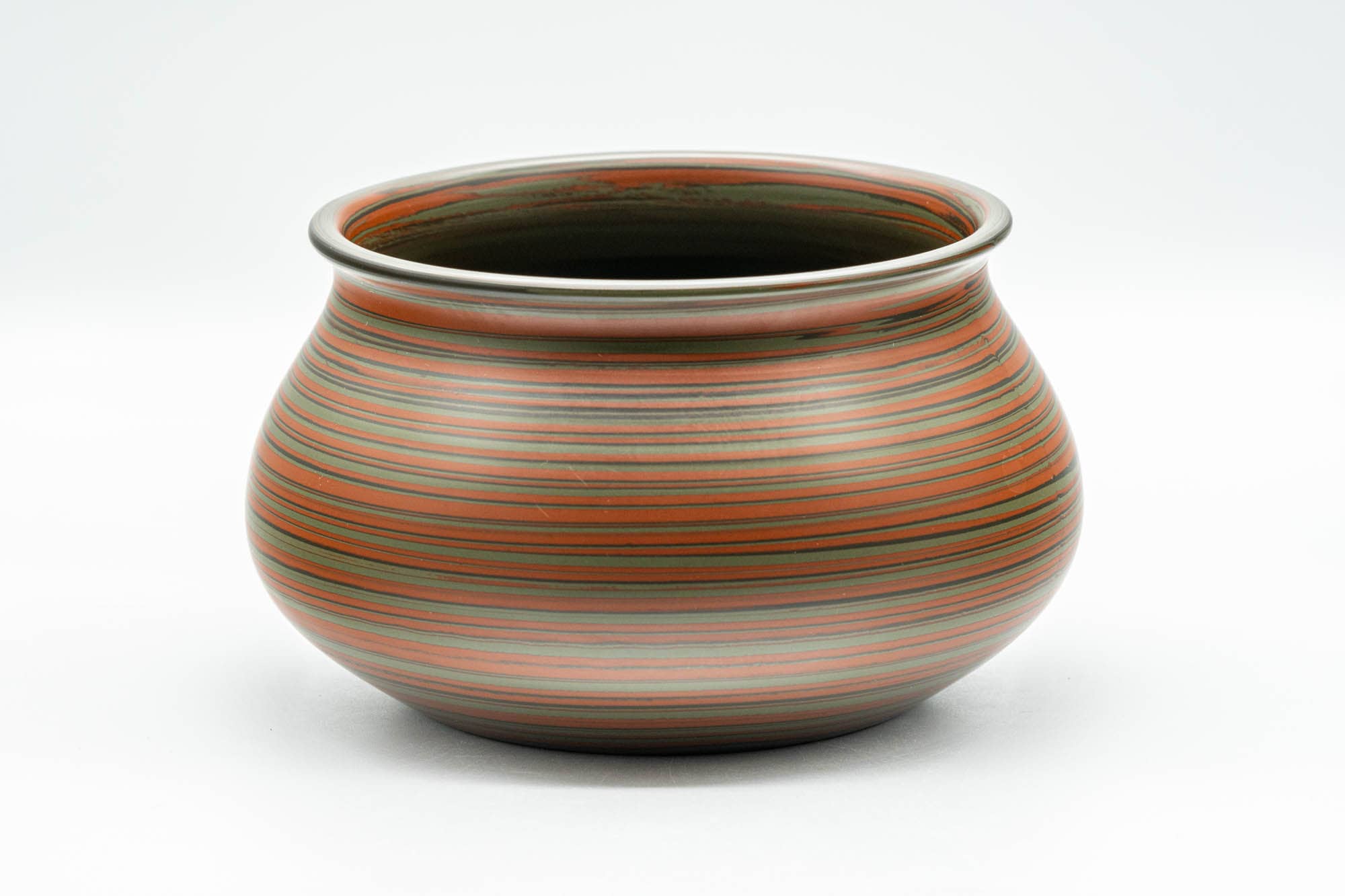 Japanese Kensui - Green and Red Nerikomi Tokoname-yaki Water Bowl - 600ml