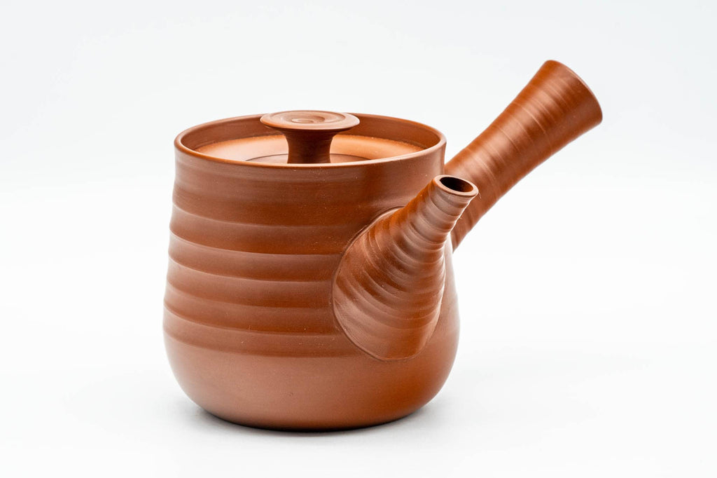 Japanese Kyusu - 岩橋應山 Iwahashi Ouzan - Rokurome Spiraling Tokoname-yaki Do-ake Teapot - 250ml