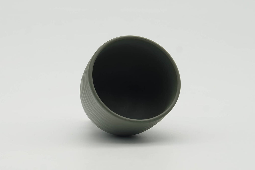 Japanese Teacup - Spiraling Green Ryokudei Tokoname-yaki Yunomi - 60ml