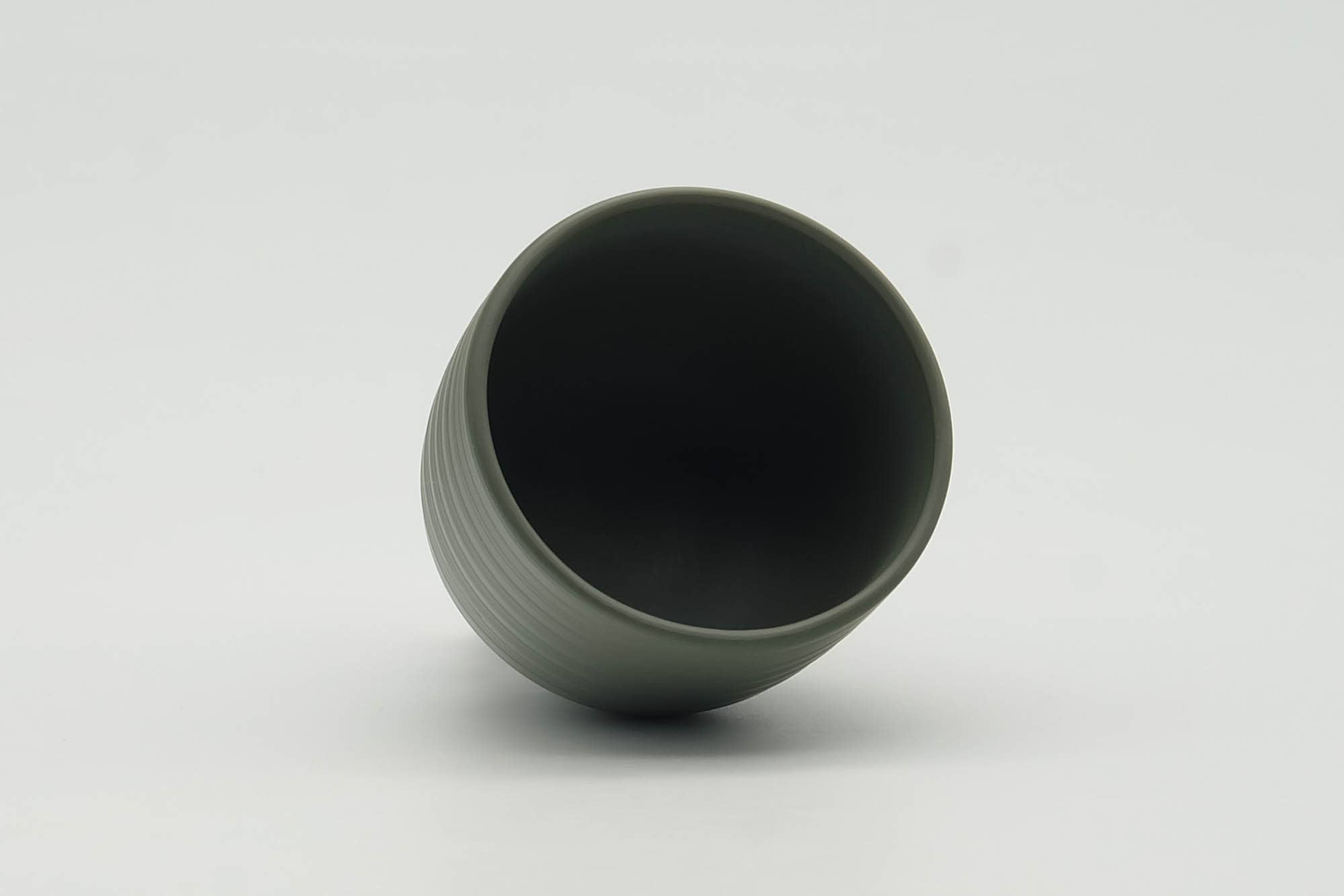 Japanese Teacup - Spiraling Green Ryokudei Tokoname-yaki Yunomi - 60ml