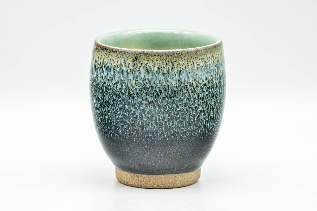 Japanese Teacup - Blue Green Hare's Fur Glazed Yunomi - 140ml