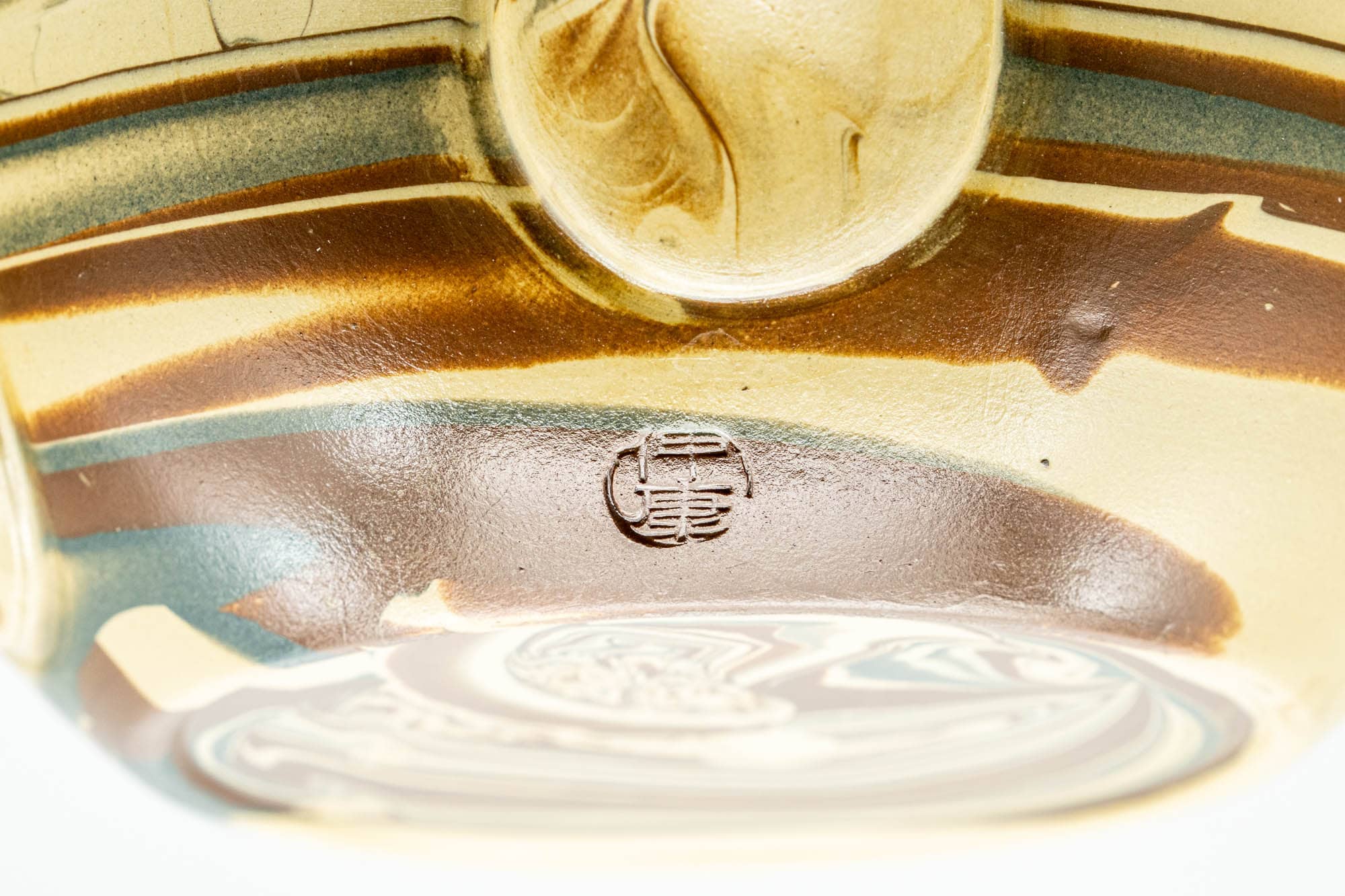 Japanese Kyusu - 伸康 Nobuyasu Nerikomi Tokoname-yaki Teapot - 210ml