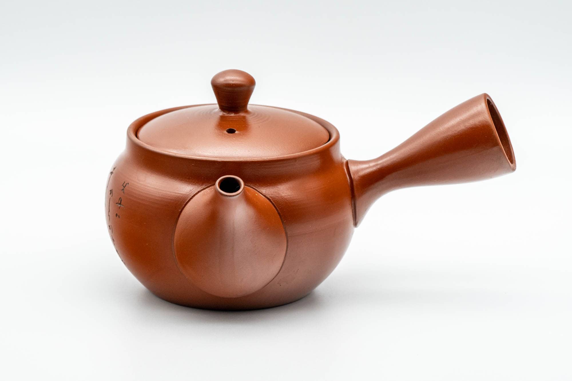 Japanese Kyusu - Calligraphy Engraved Tokoname-yaki Mesh Teapot - 260ml