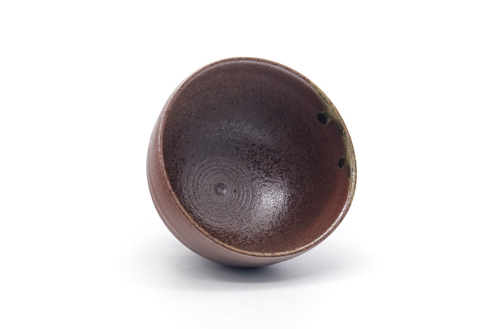 Japanese Teacup - Brown Green Ash Glazed Yunomi - 160ml