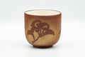 Japanese Teacup - Floral Textured Golden Red and White Inner Glazed Yunomi - 200ml