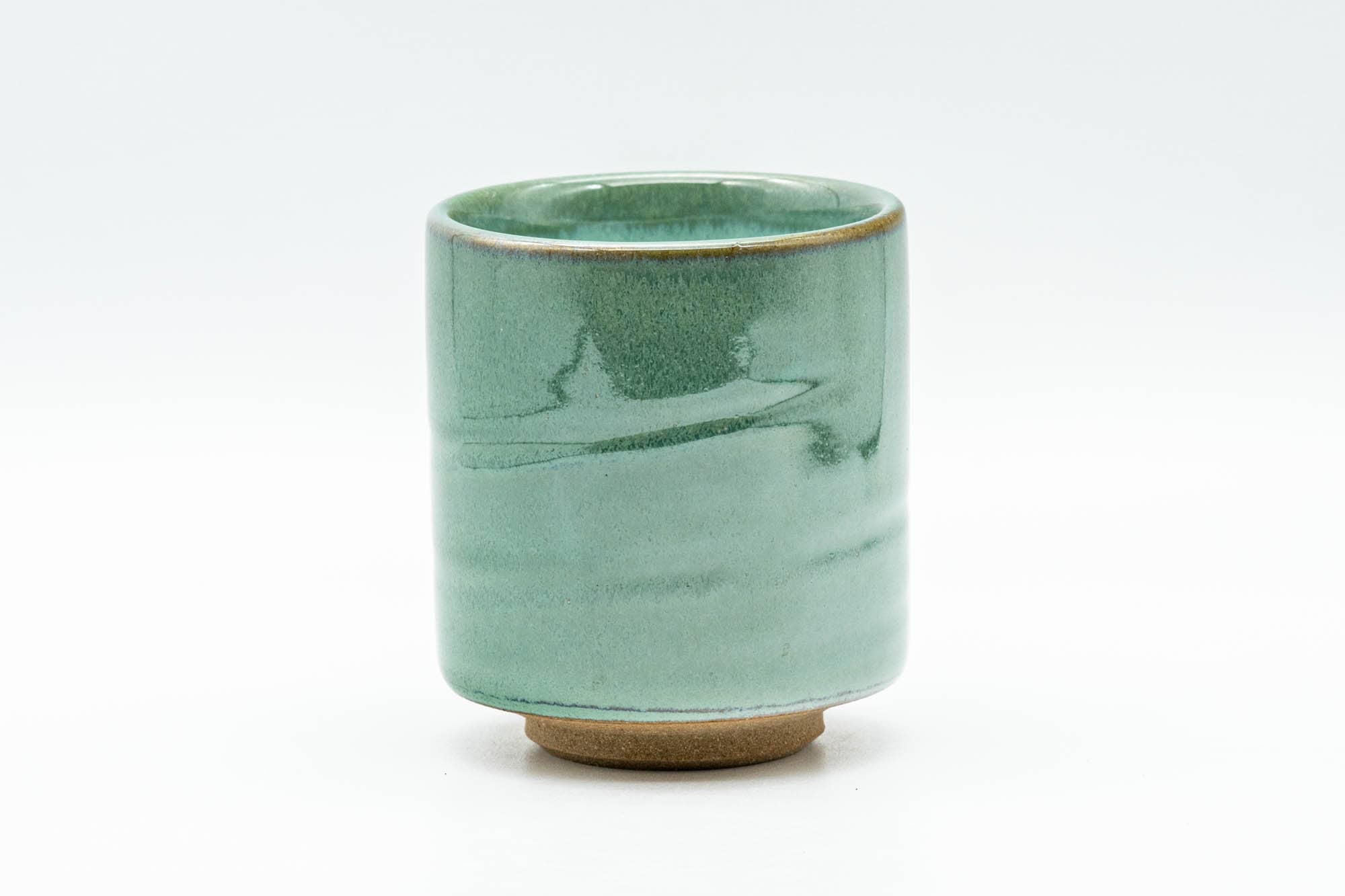 Japanese Teacups - Set of 4 Green Turquoise Tsutsu-gata Yunomi - 130ml
