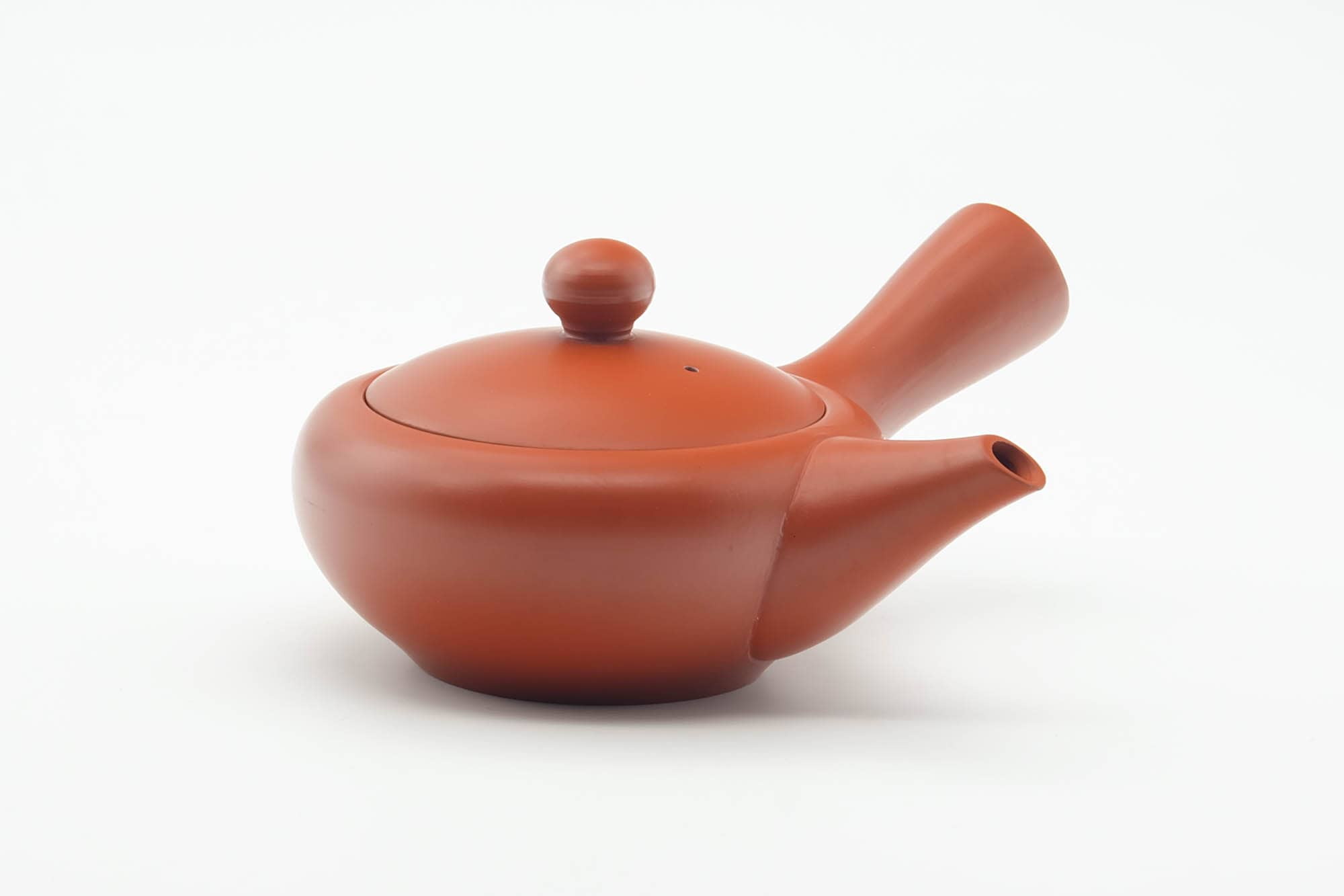 Japanese Kyusu - Smooth Red Shudei Tokoname-yaki Debeso Teapot - 150ml