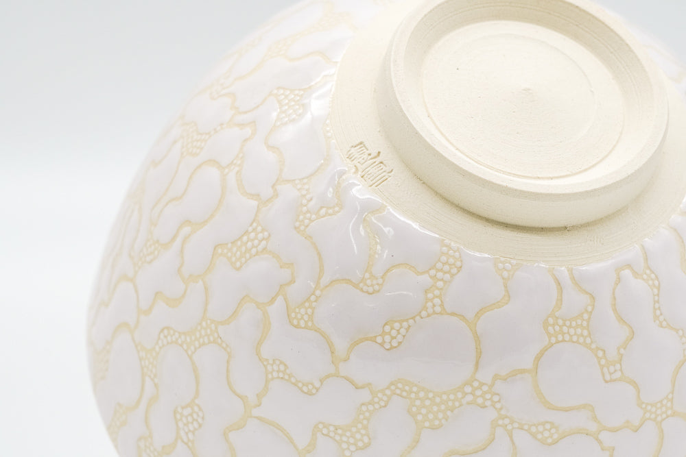 White Sennari Gourds Kiyomizu-yaki Chawan