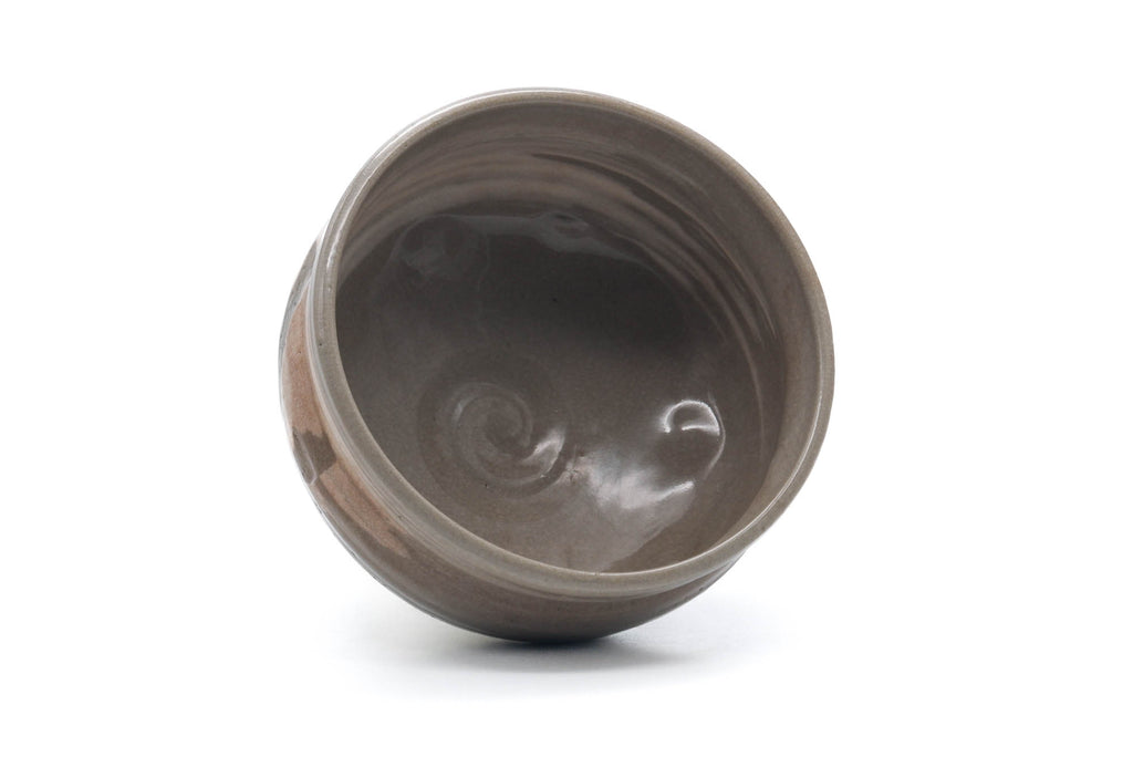 Japanese Matcha Bowl - Brown Hakeme Glazed Dojimaru-gata Chawan - 350ml