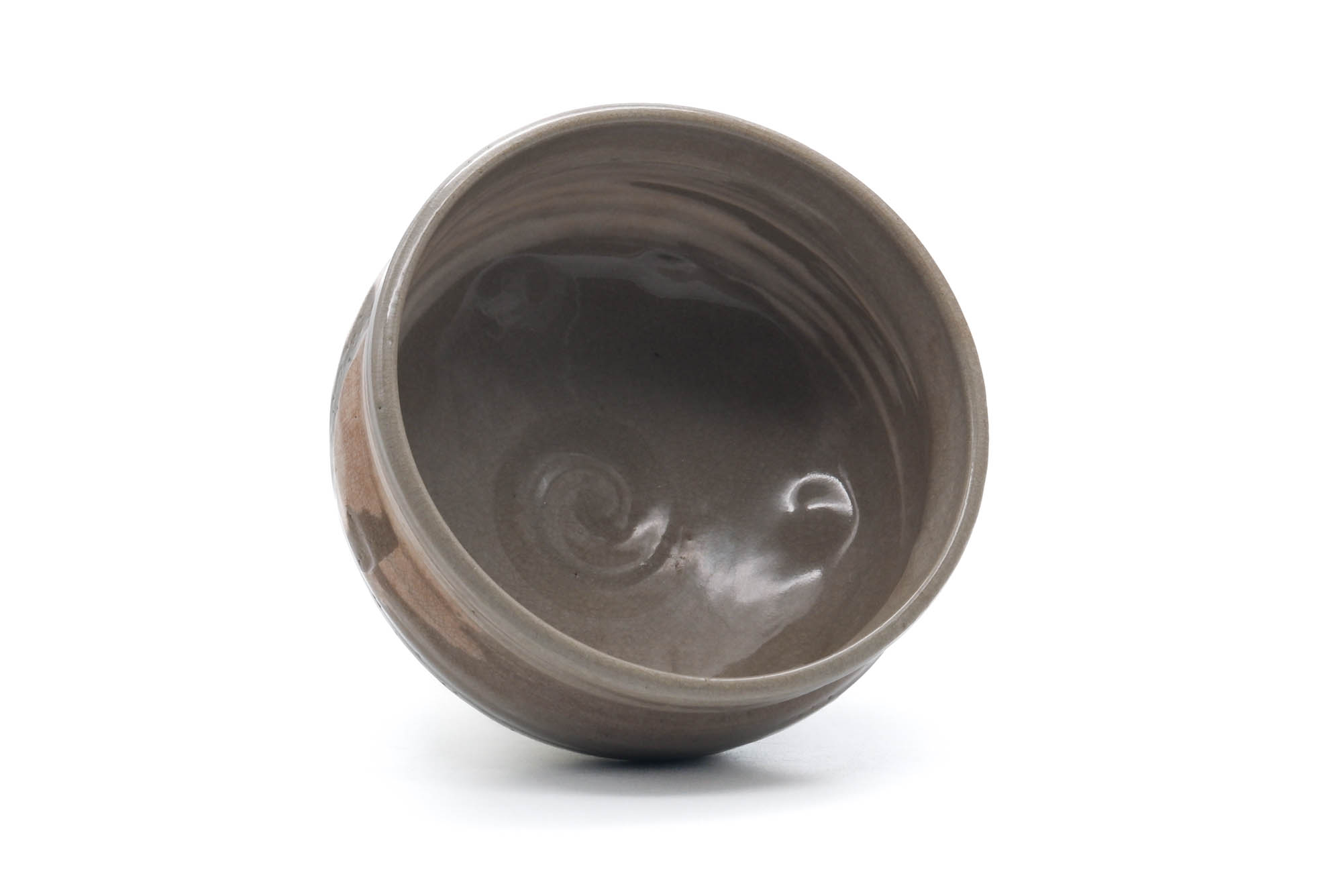 Japanese Matcha Bowl - Brown Hakeme Glazed Dojimaru-gata Chawan - 350ml