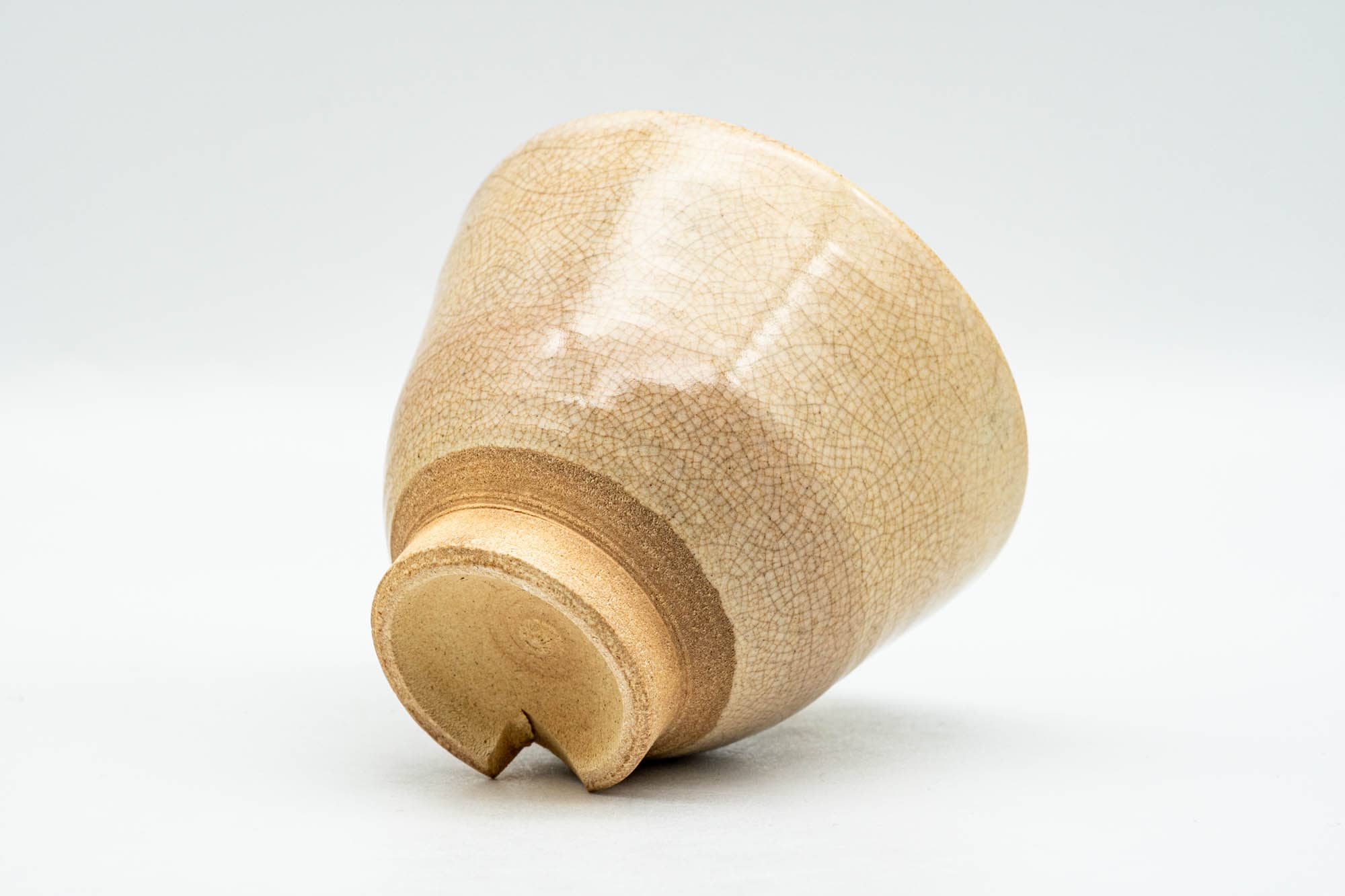 Japanese Teacup - Beige Cream Glazed Hagi-yaki Yunomi - 110ml