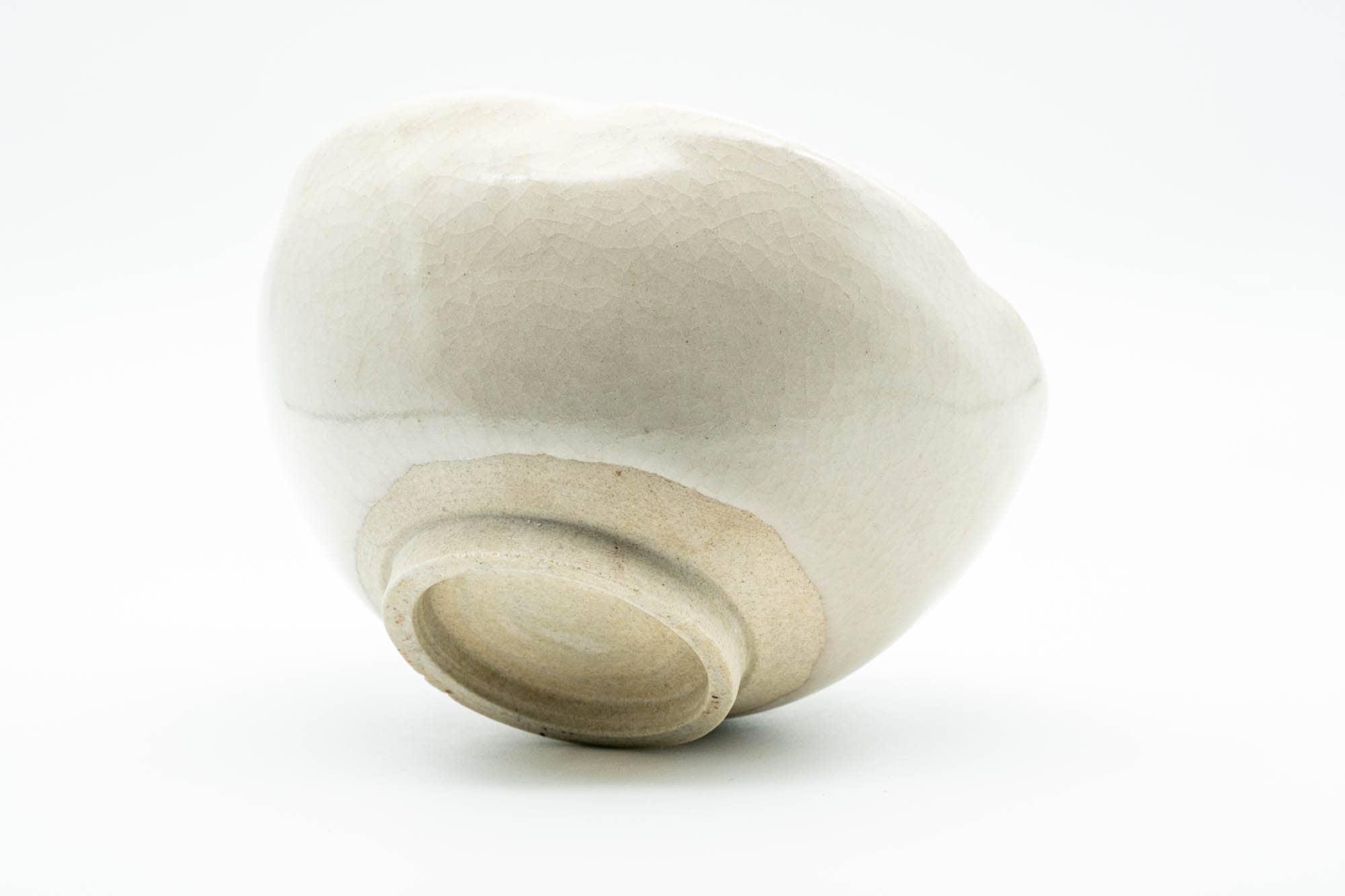 Japanese Matcha Bowl - Milky White Glazed Plum Blossom-shaped Chawan - 300ml