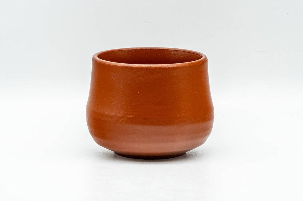 Japanese Teacup - Bamboo Engraved Red Shudei Tokoname-yaki Yunomi - 140ml