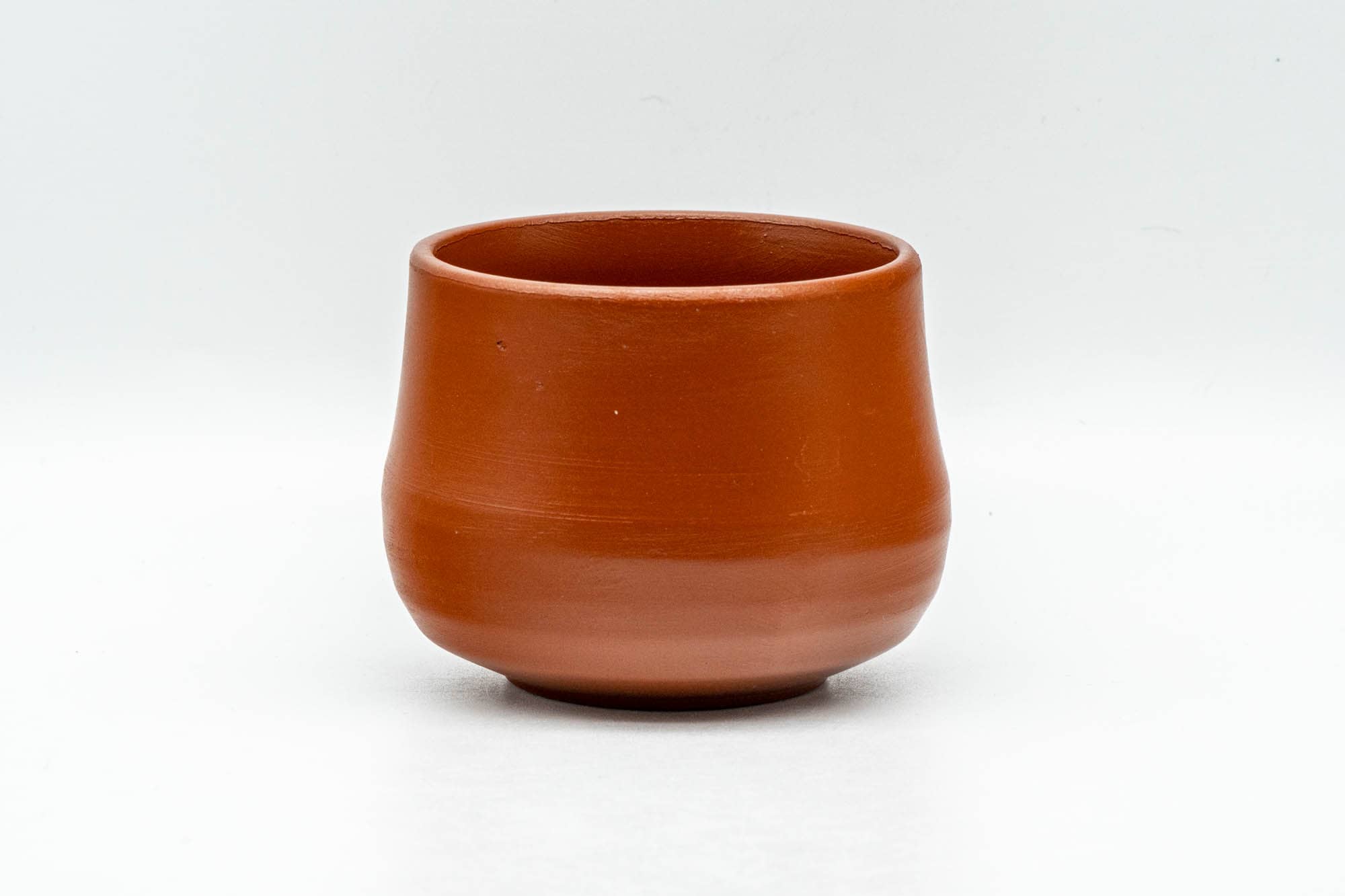 Japanese Teacup - Bamboo Engraved Red Shudei Tokoname-yaki Yunomi - 140ml