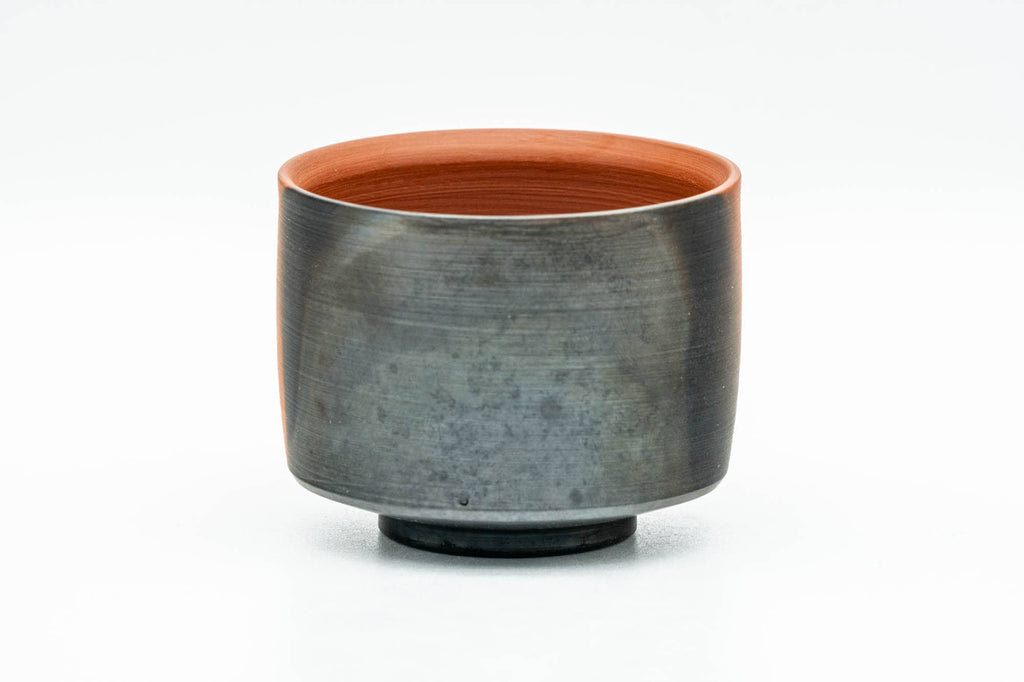 Japanese Teacup - Black Red Yohen Tokoname-yaki Yunomi - 80ml