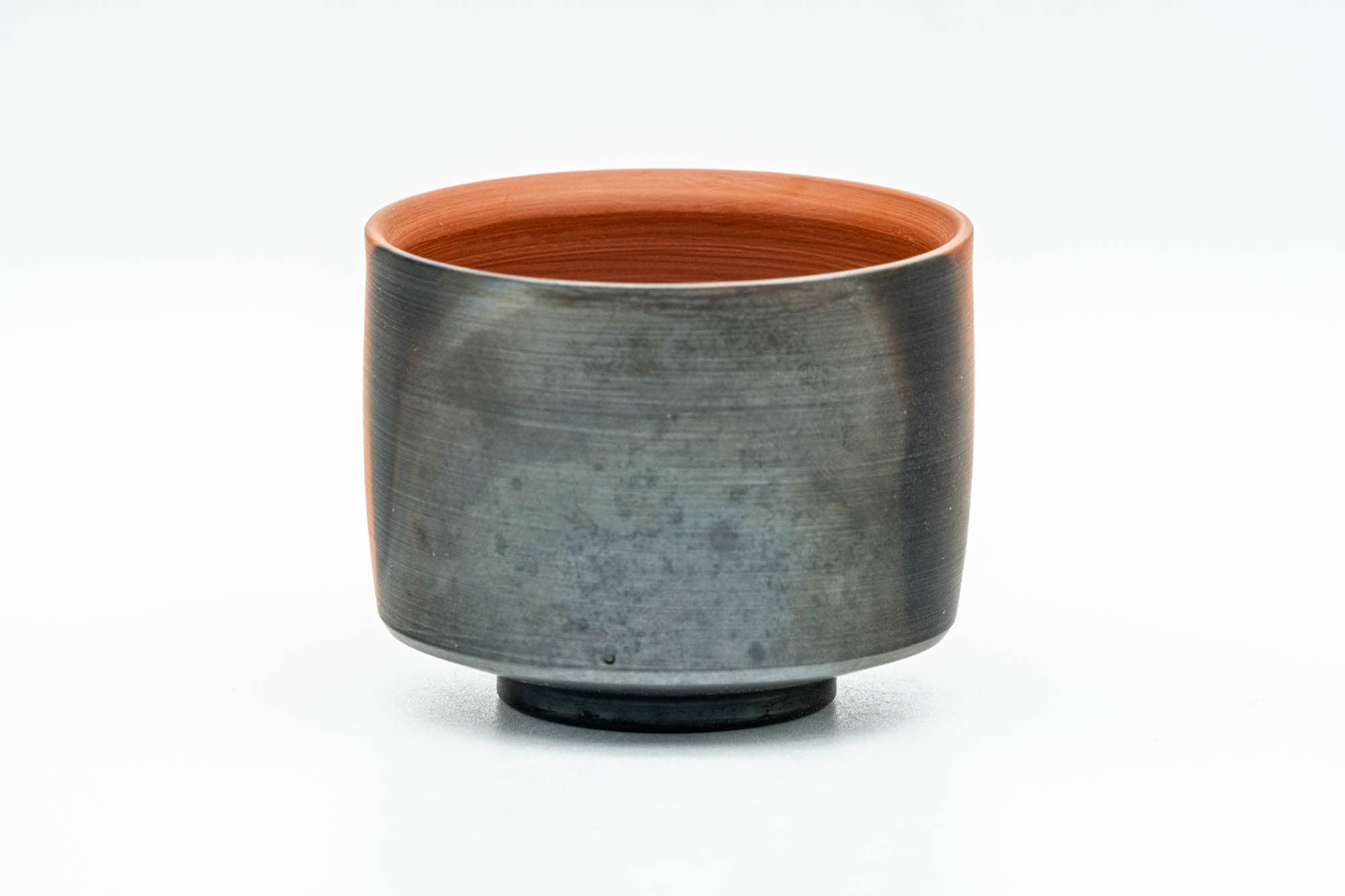 Japanese Teacup - Black Red Yohen Tokoname-yaki Yunomi - 80ml