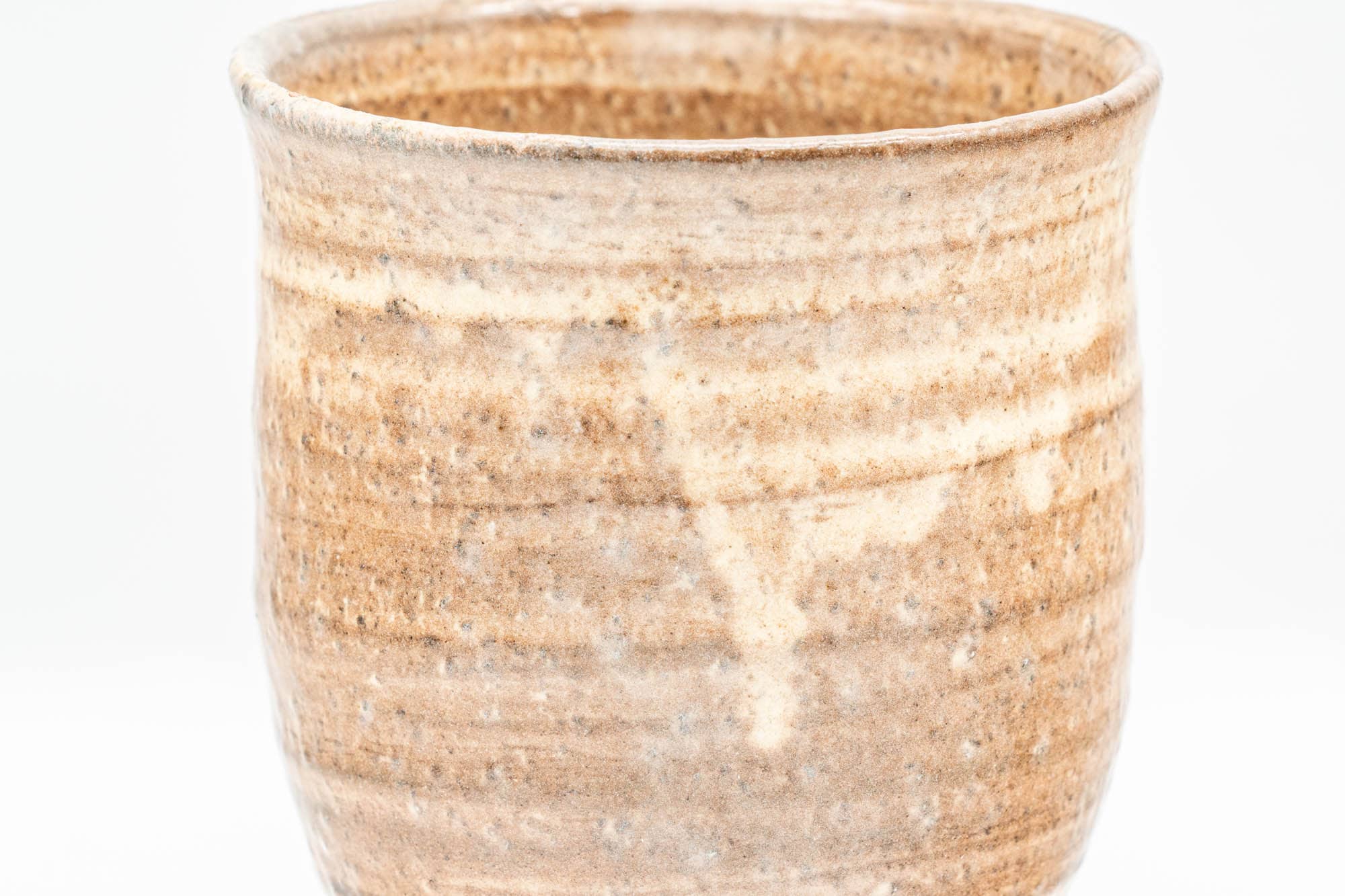 Japanese Teacup - Beige Drip-Glazed Hagi-yaki Yunomi with Wooden Box - 280ml
