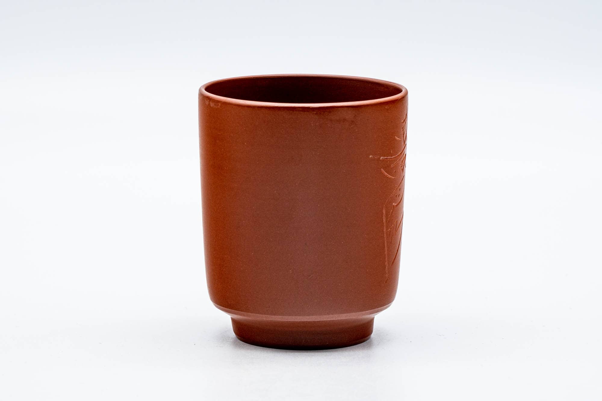 Japanese Teacups - Pair of Smooth Red Shudei Tokoname-yaki Yunomi
