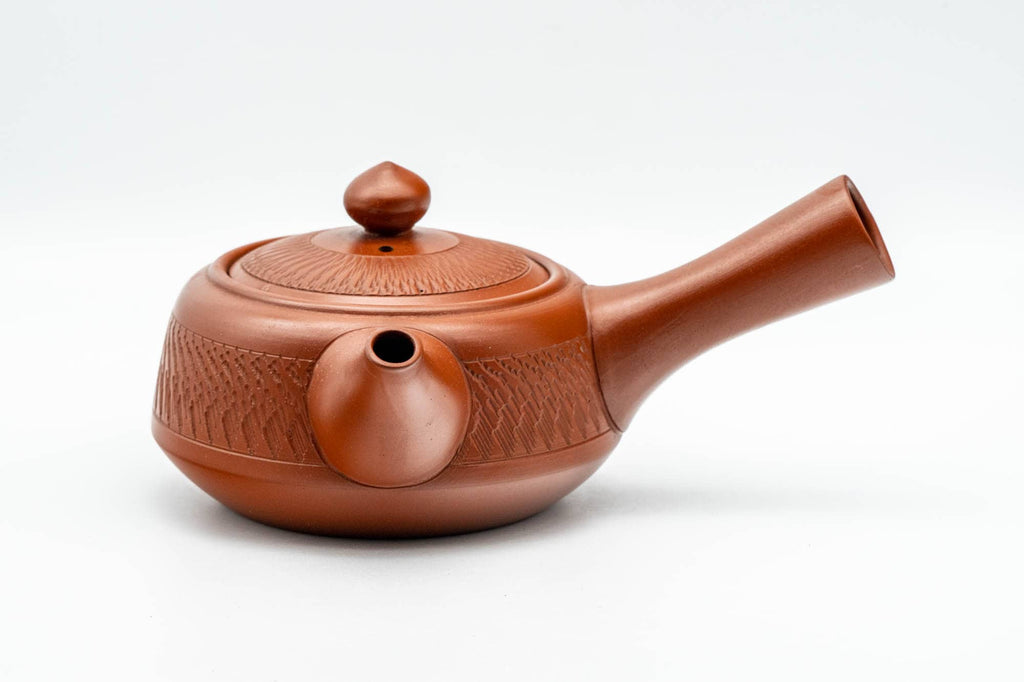 Japanese Kyusu - Red Shudei Tochiri Tokoname-yaki Debeso Teapot - 220ml