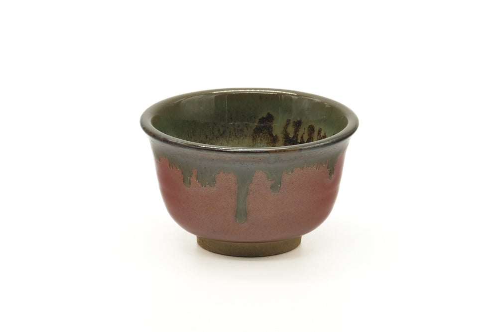 Japanese Teacup - Red Brown Drip-Glazed Agano-yaki Yunomi - 120ml
