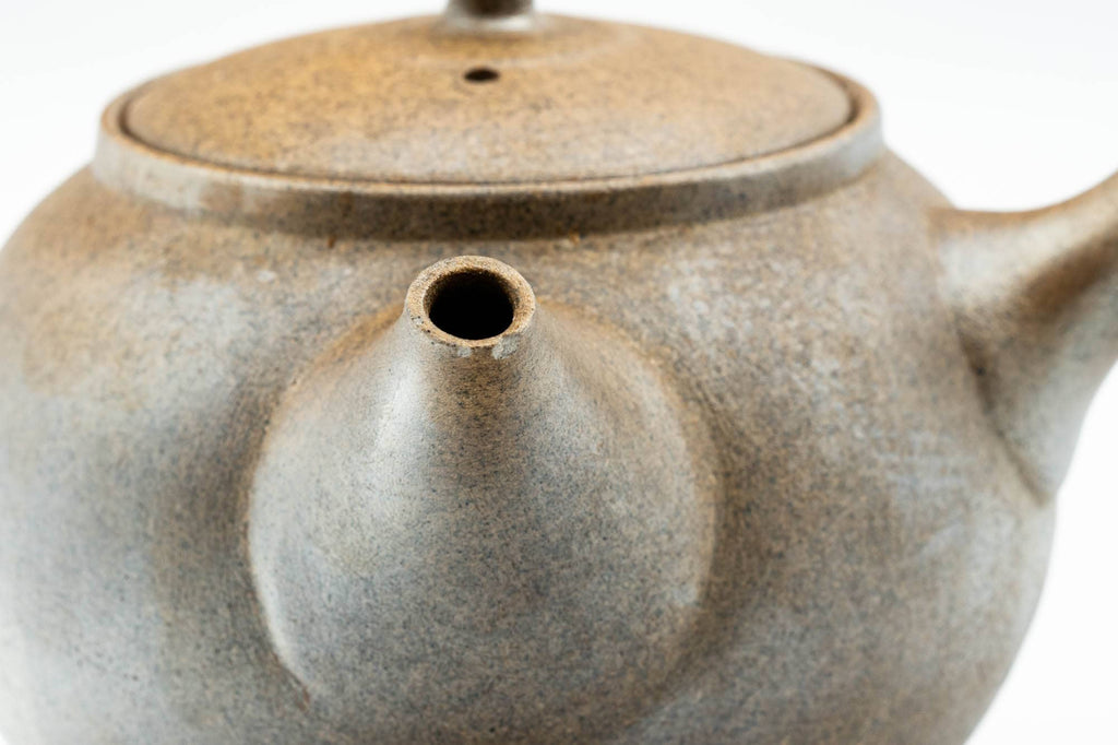 Japanese Kyusu - Beige Stoneware Bizen-yaki Debeso Teapot - 300ml