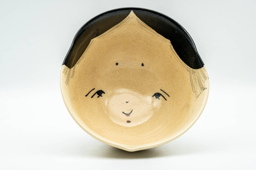 Japanese Matcha Bowl - Otafuku Okame Themed Kyo-yaki Chawan - 300ml